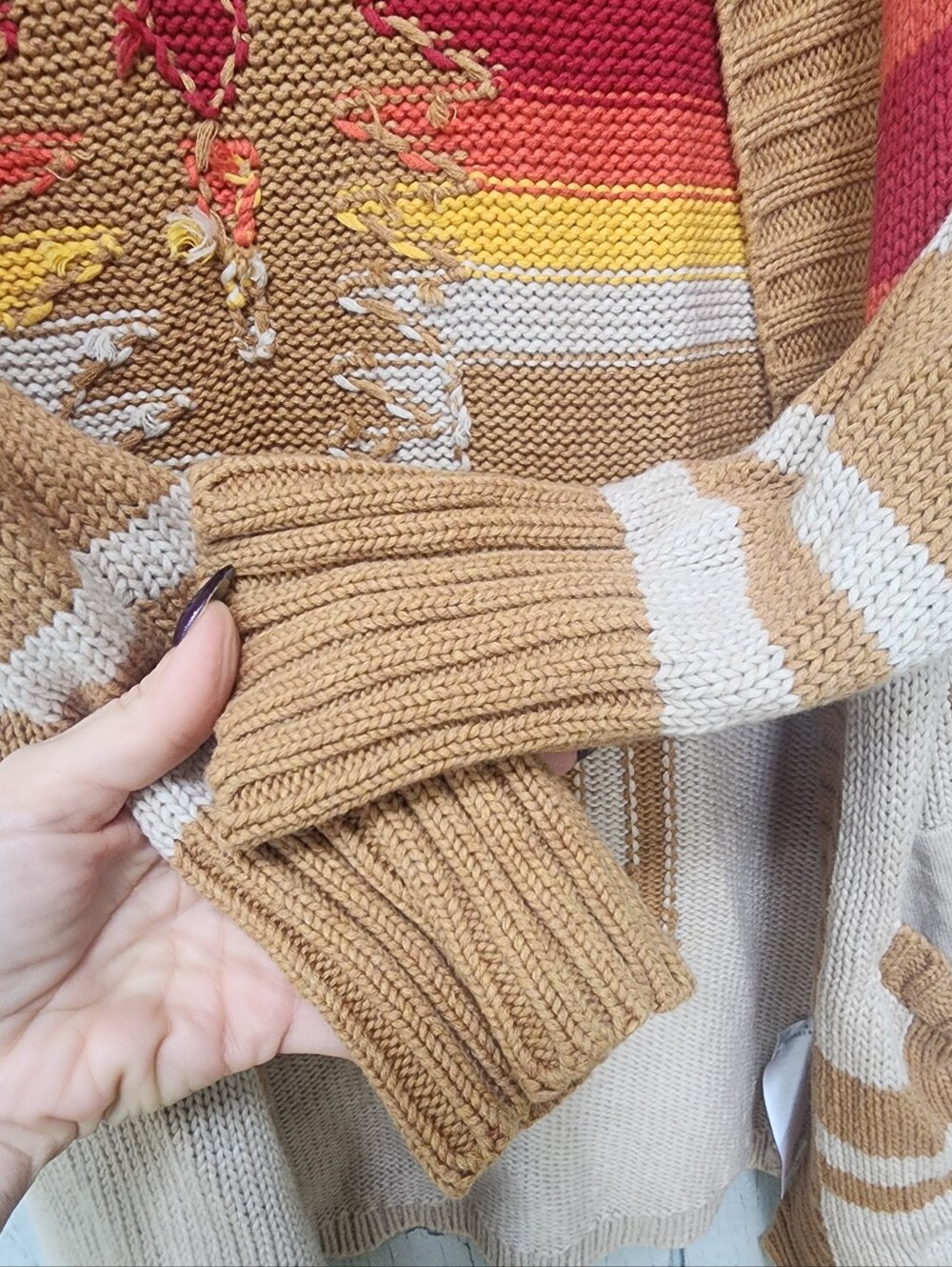 Pendleton Harding Wool Blend Open Cardigan Sandshell Small - Picture 8 of 11